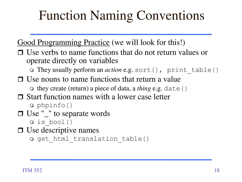 ITM 352 Functions. - ppt download