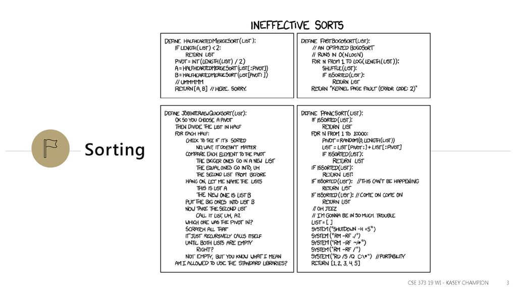 Lecture 19: Sorting Algorithms - ppt download