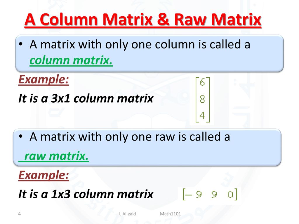 3.8 Matrices L Al-zaid Math ppt download