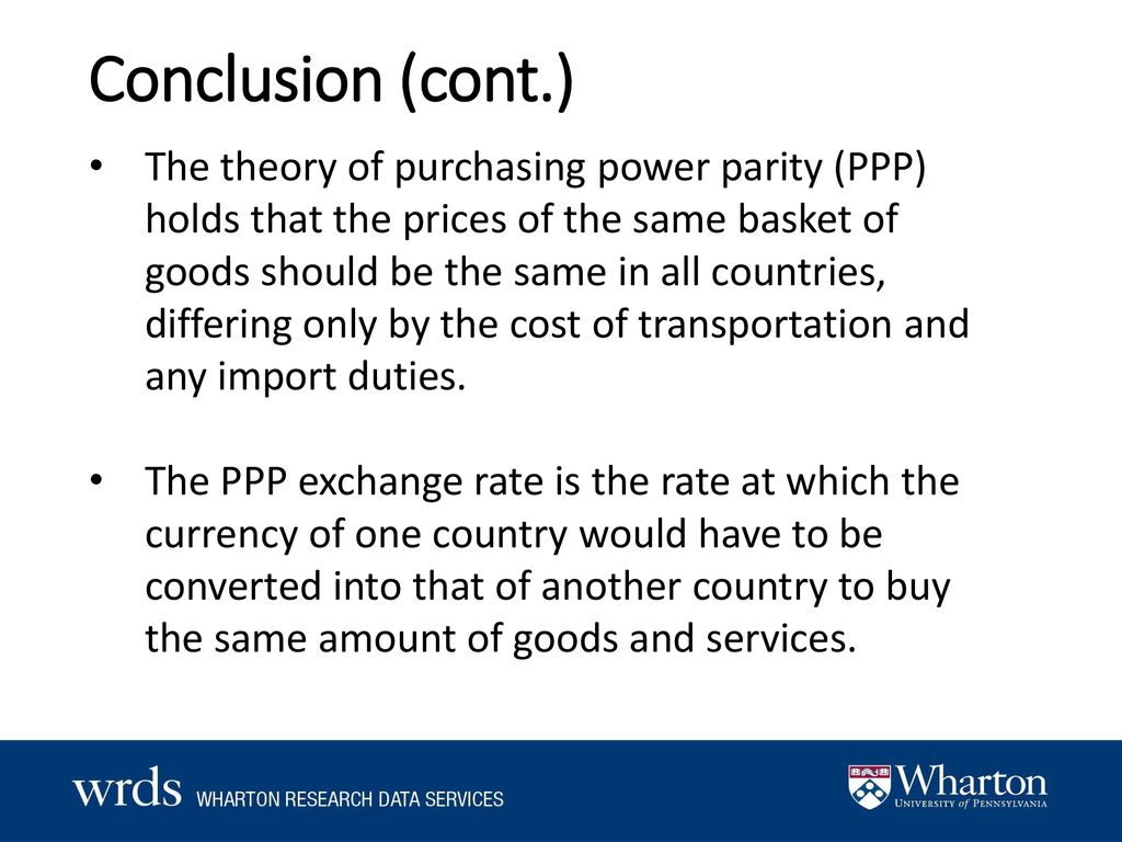 the purchasing power parity theory