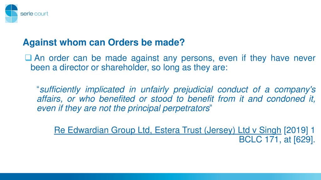 Unfair Prejudice Petitions: some tricks of the trade - ppt download
