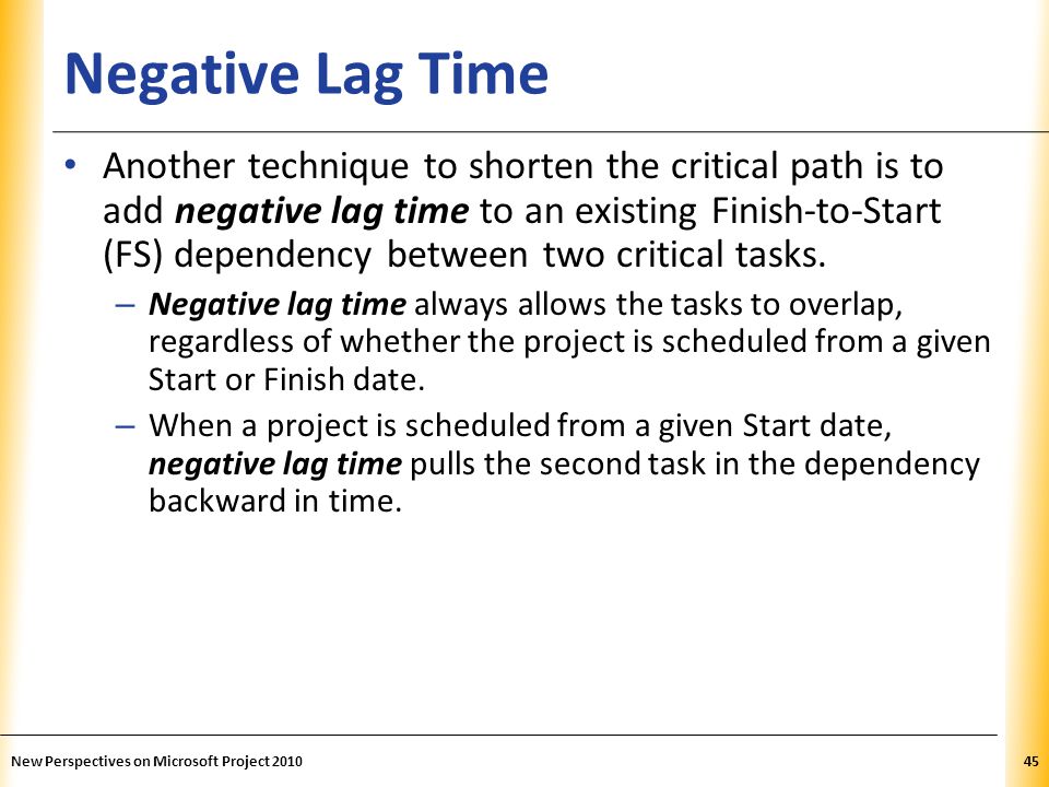 Negative Lag Time