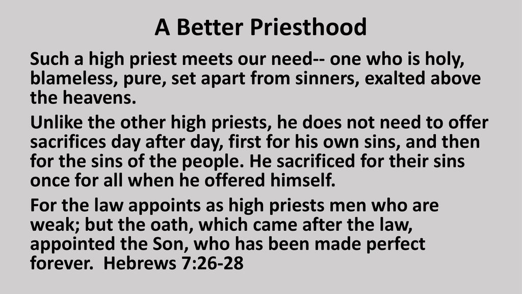 A Better Priesthood