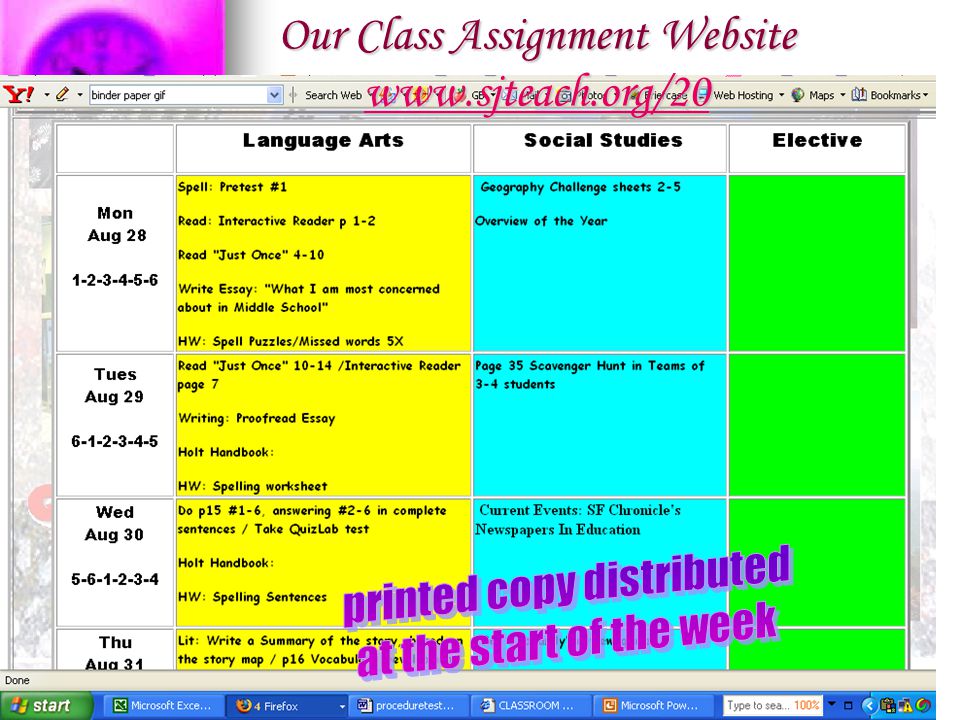 Our Class Assignment Website