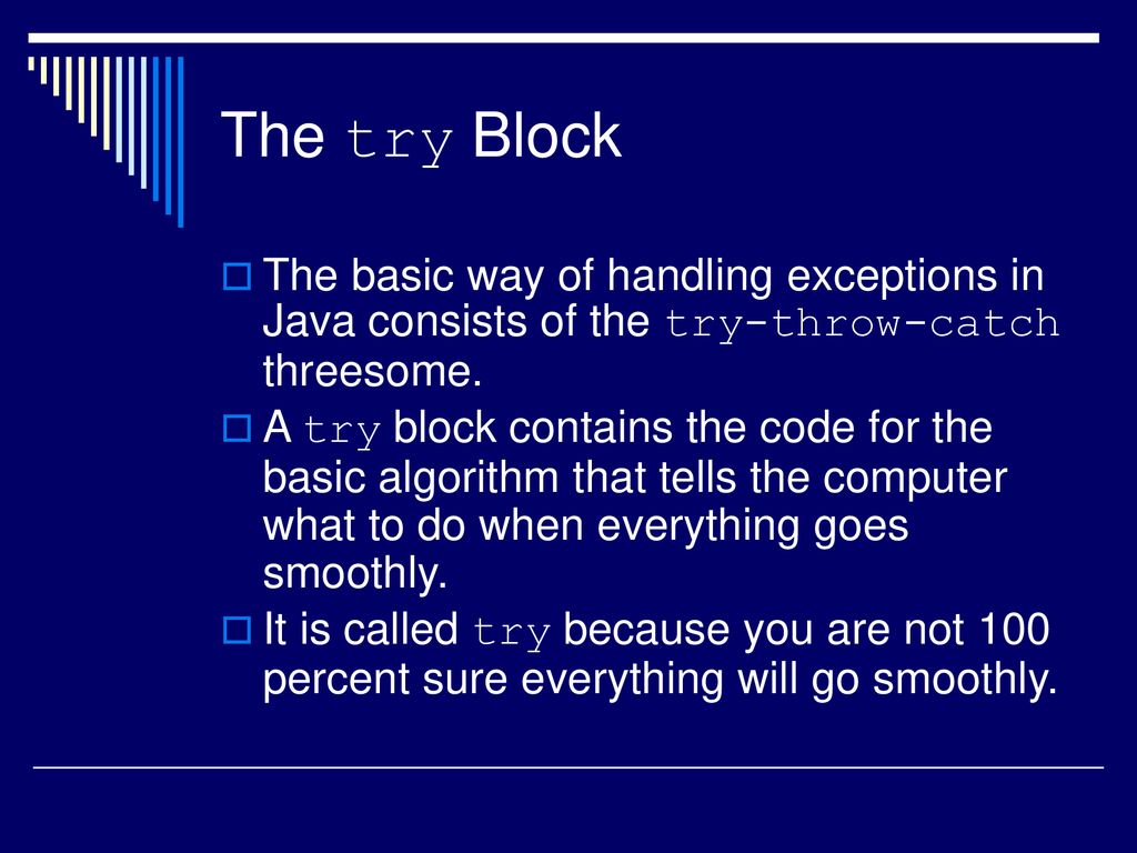 Basic Exception Handling ppt download