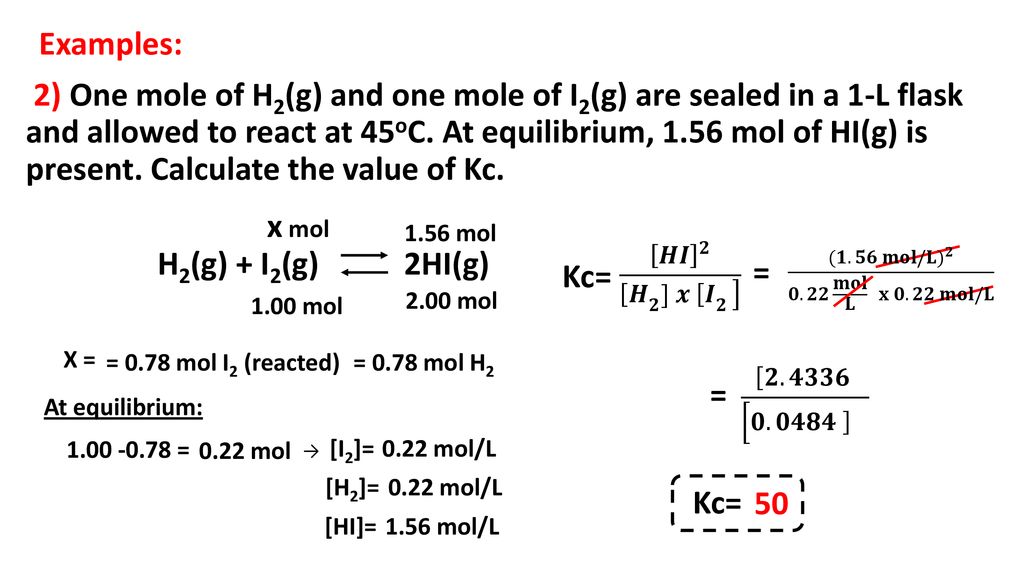 Equilibrium Constant Kc Or Keq Ppt Download