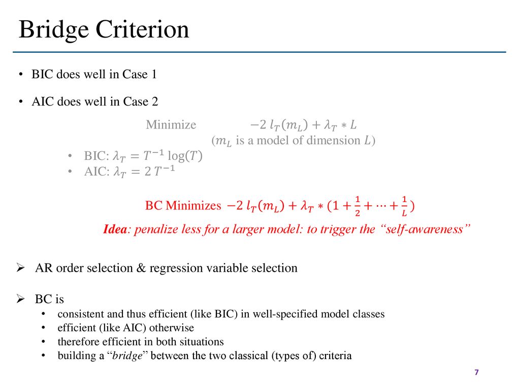 Bridging AIC and BIC: a new information criterion - ppt download