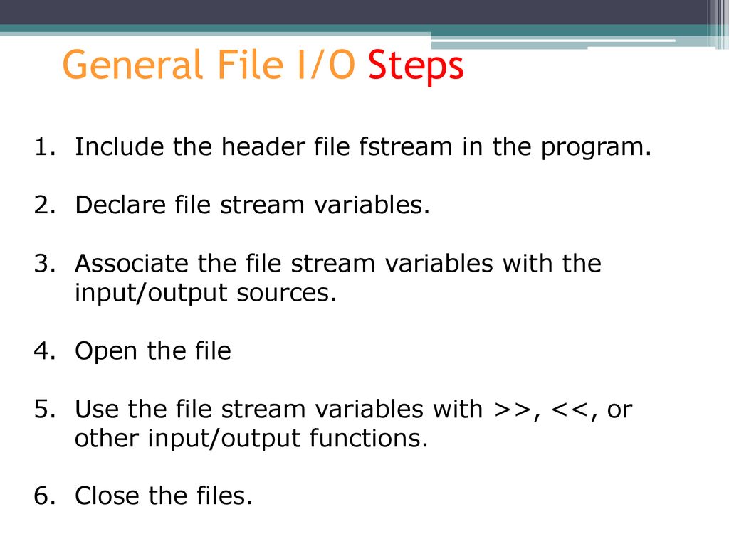File I/O in C++ I. - ppt download