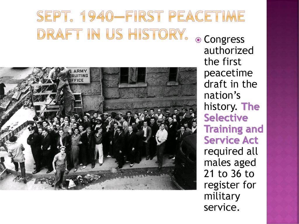 first peacetime draft in the us