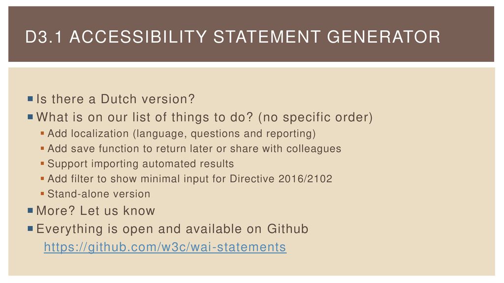 D3.1 Accessibility Statement Generator download