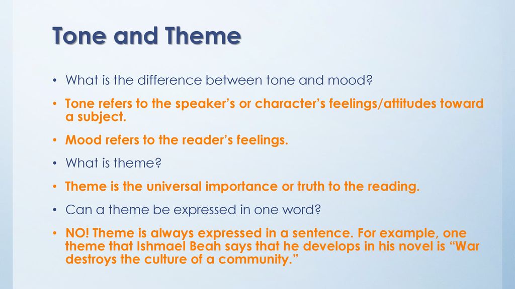 English 2 November I can analyze a writer's diction in developing his tone.  I can explain how a writer's tone develops the theme of a work. I can. -  ppt download
