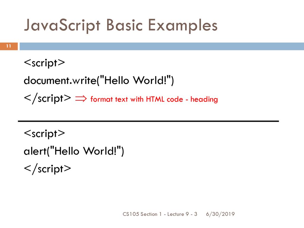 CS105 Introduction to Computer Concepts JavaScript - ppt download