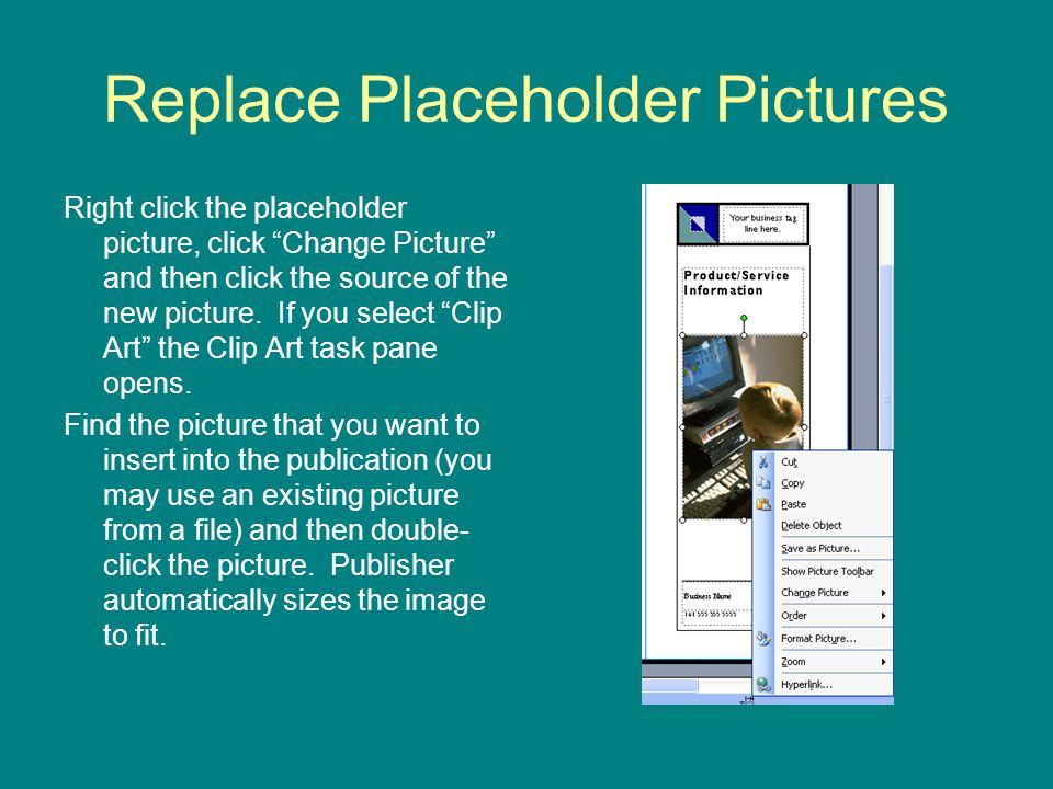Replace Placeholder Pictures
