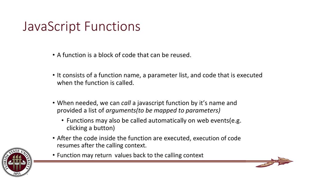 JavaScript Functions A function is a block of code that can be reused.