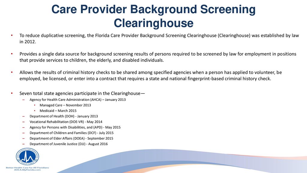 Care Provider Background Screening Clearinghouse - ppt download