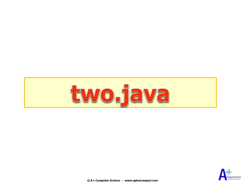 © A+ Computer Science - Basic Java © A+ Computer Science Ppt Download