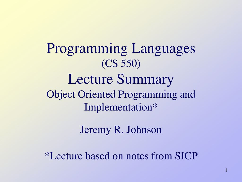 *Lecture Based On Notes From SICP - Ppt Download