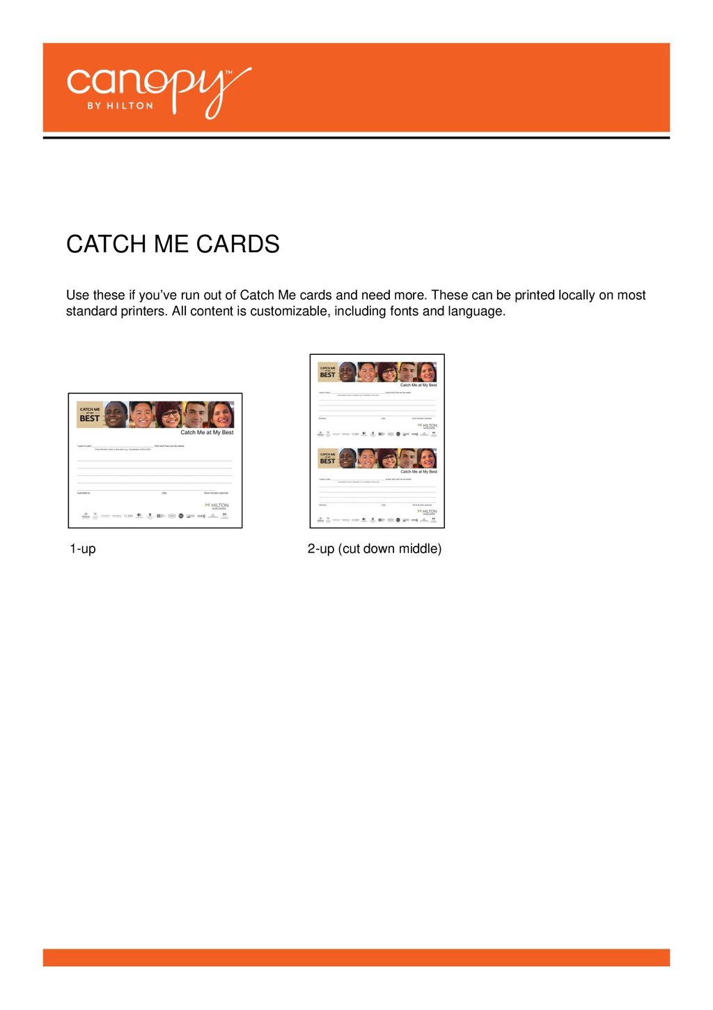 CATCH ME CARDS Use these if you’ve run out of Catch Me cards and need ...