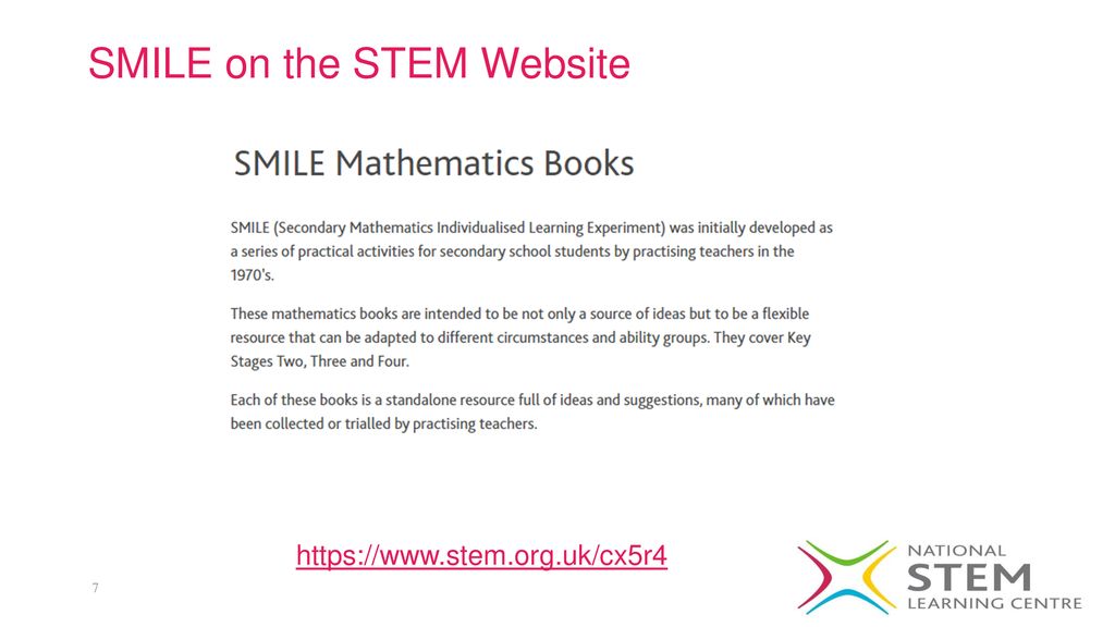 SMILE on the STEM Website