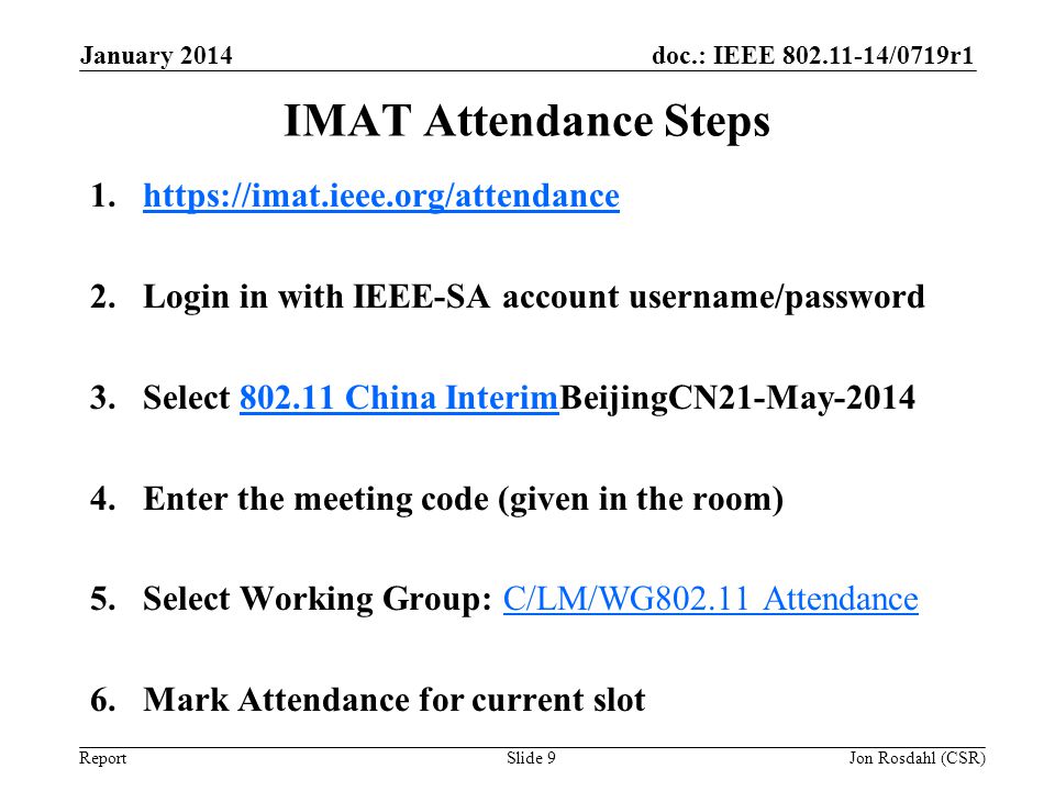 IMAT Attendance Steps