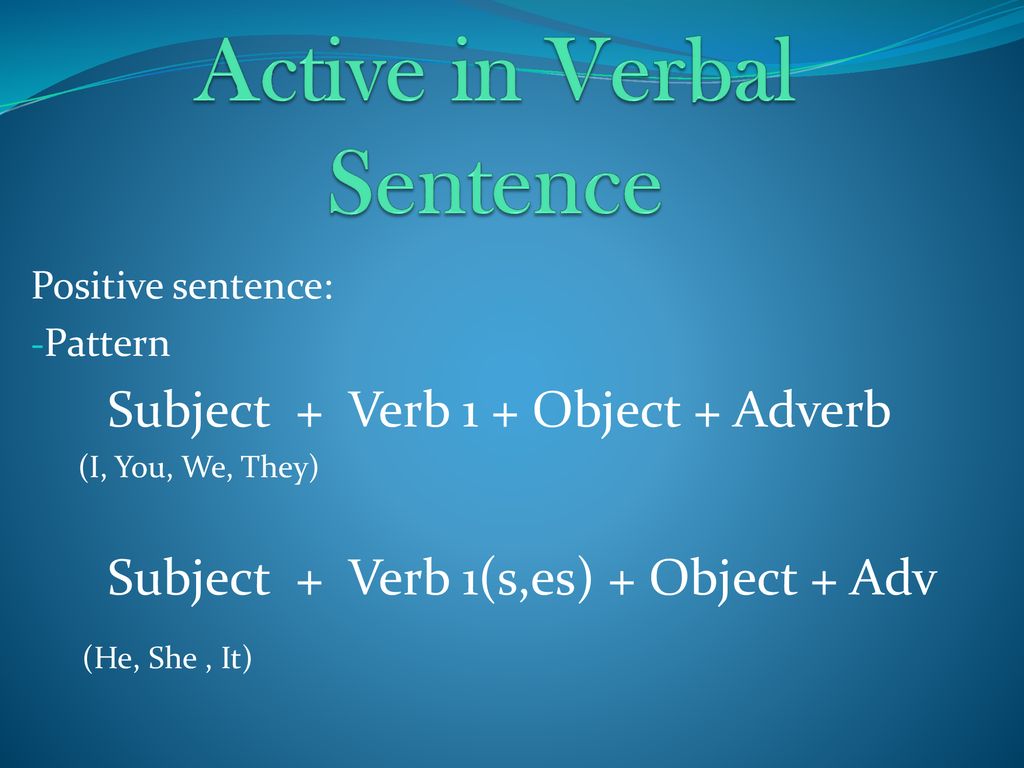 Active in Verbal Sentence