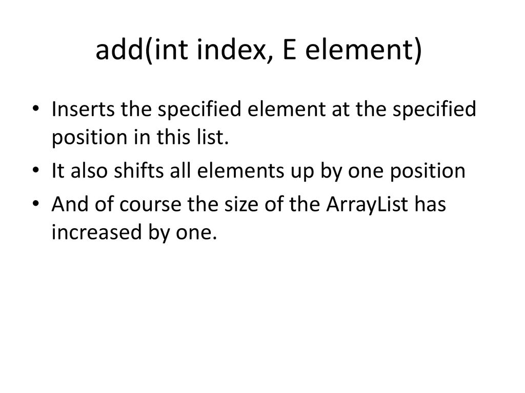 add(int index, E element)