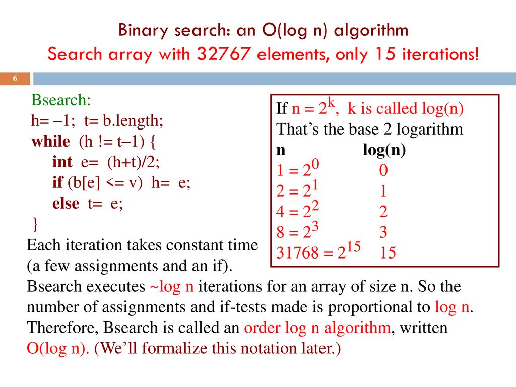 Searching and Sorting Hint at Asymptotic Complexity - ppt download