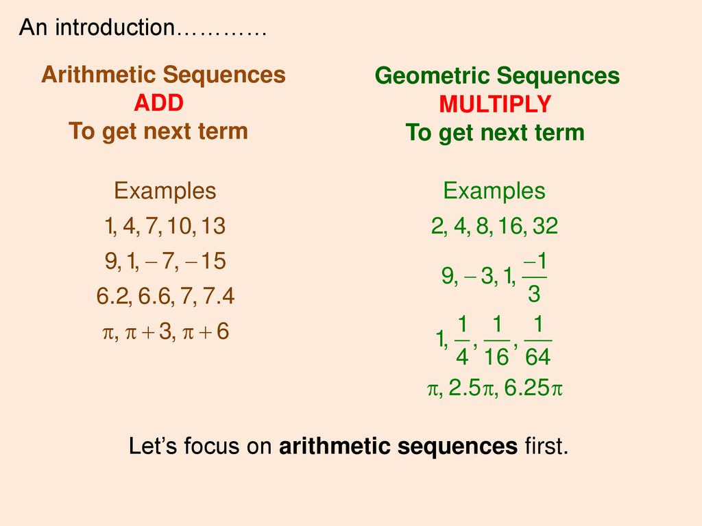 62 – Arithmetic and Geometric Sequences Calculator Required - ppt download