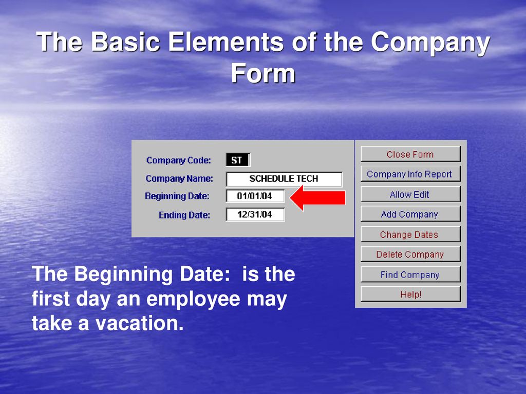 The Basic Elements of the Company Form
