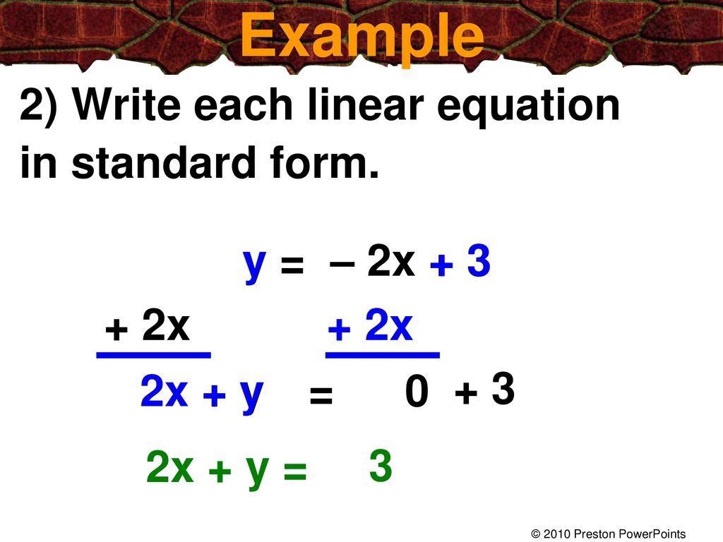 Standard Form with Intercepts and Graphing Equations - ppt download