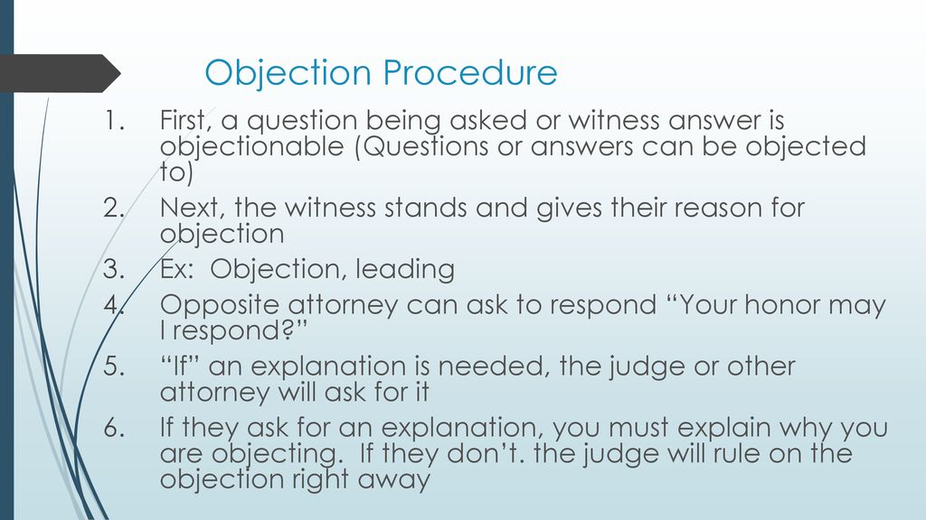 Mock Trial Objections Part II ppt download