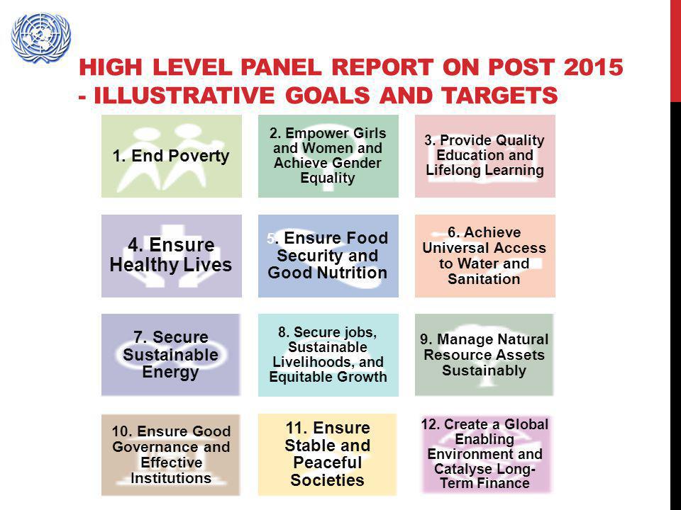 High level Panel report on post ILLUSTRATIVE GOALS AND TARGETS