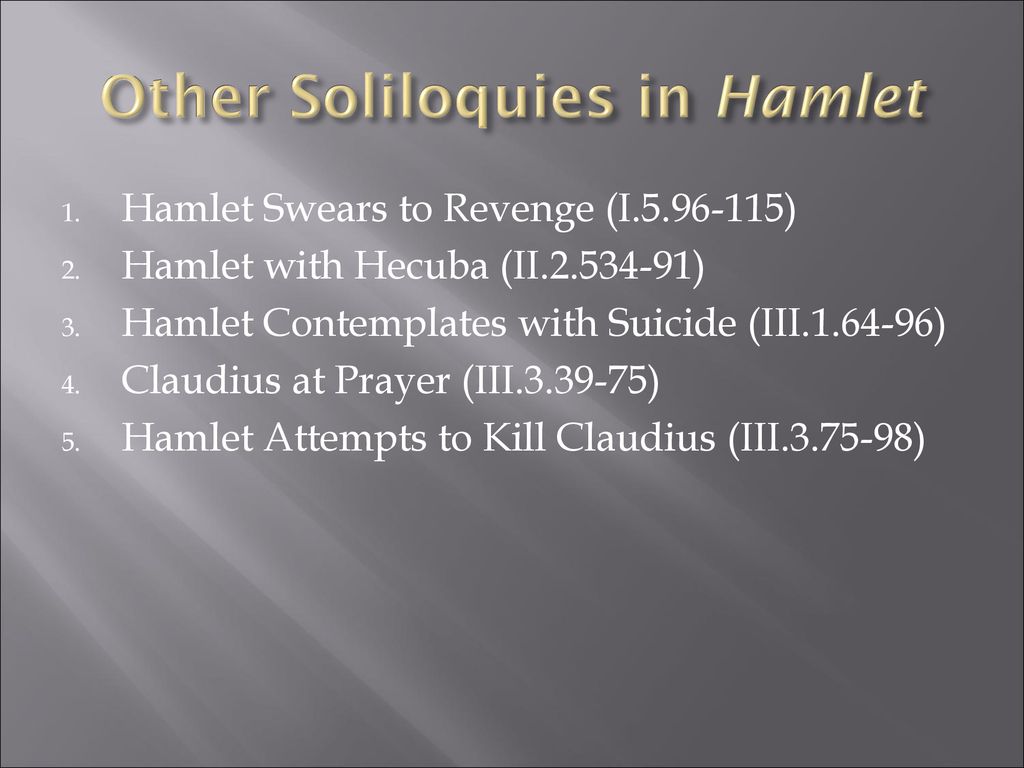 Other Soliloquies in Hamlet