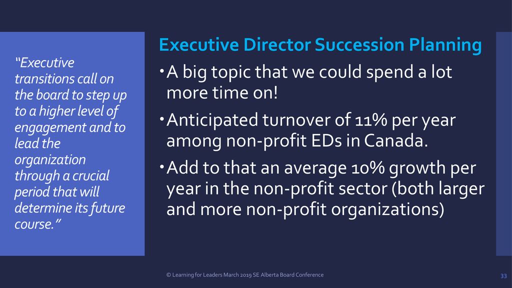 Managing Leadership Transitions for Nonprofit Boards & - ppt download