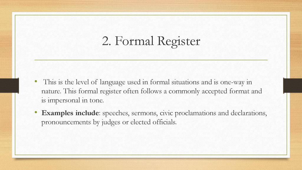 The 5 Language Registers - ppt download