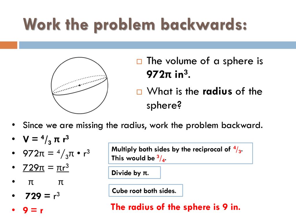 volume of a sphere problems