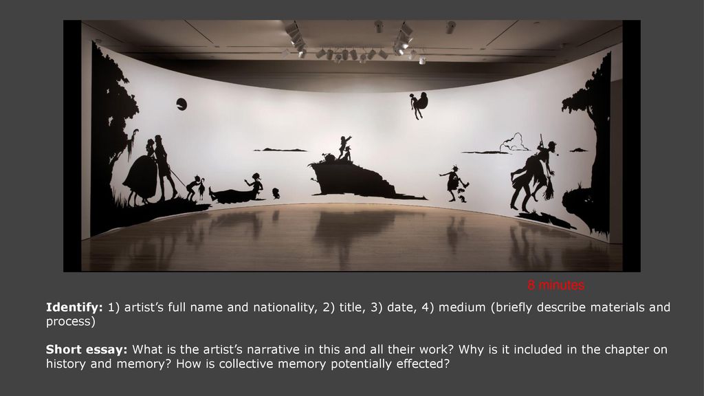 6.18 Kara Walker, Gone: An Historical Romance of the Civil War As It Occurred Between the Dusky Thighs of One Young Negress and Her Heart, Detail. Cut paper on wall, ca. 180 x 50 (396.2 cm x m). Installed at the Museum of Modern Art, New York. © 2012 Kara Walker/Image courtesy of Sikkema Jenkins & Co., New York.