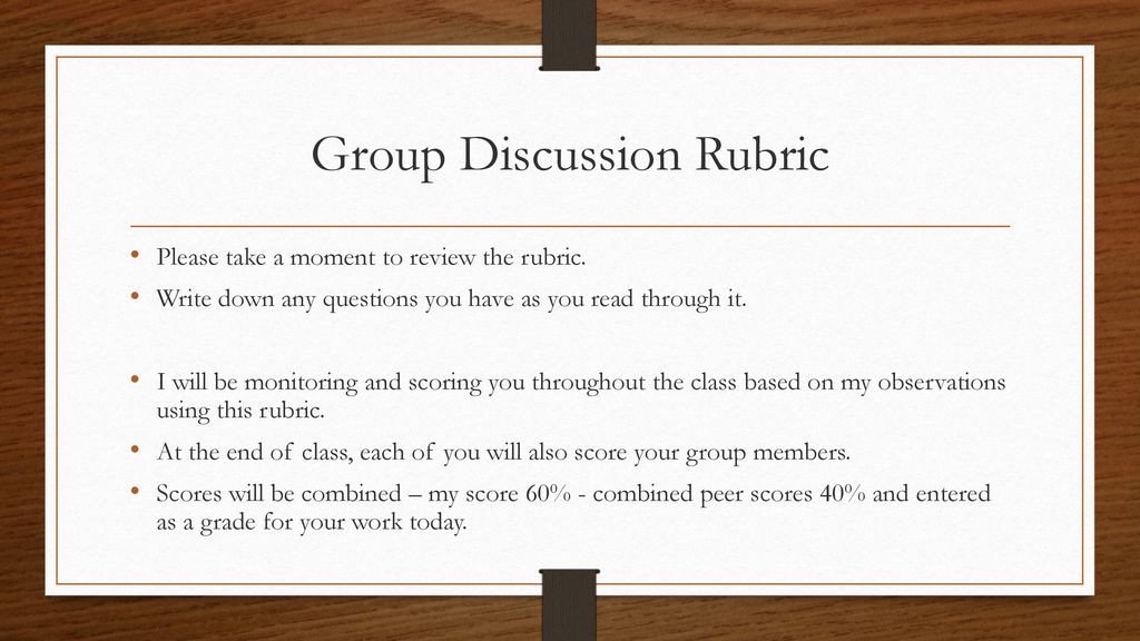 Group Discussion Rubric