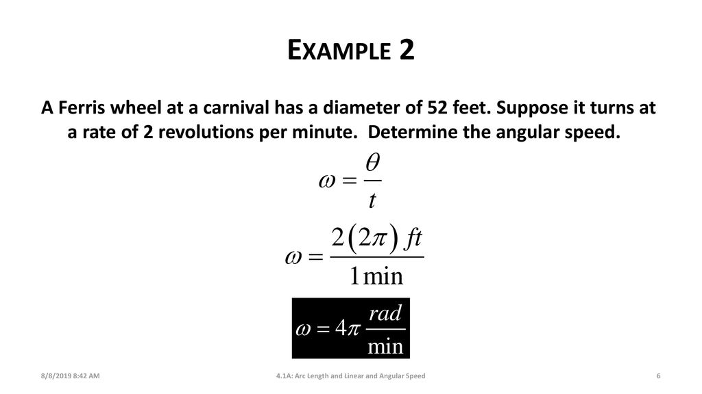 Linear and Angular Speed - ppt download