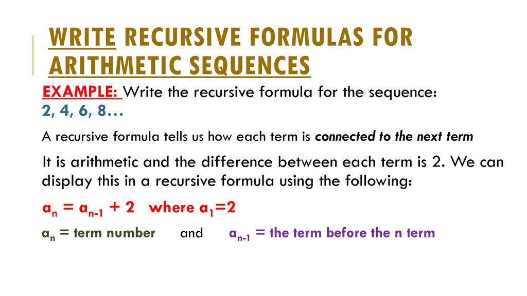 Arithmetic Sequence Recursive Formula