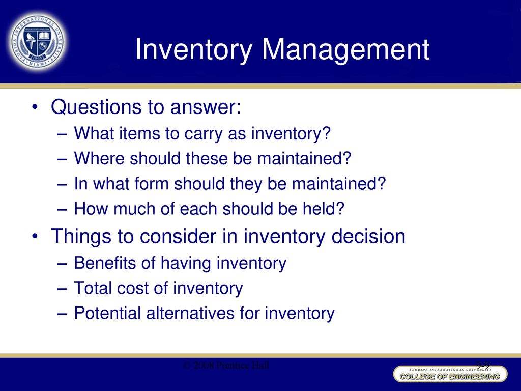 research questions on inventory management