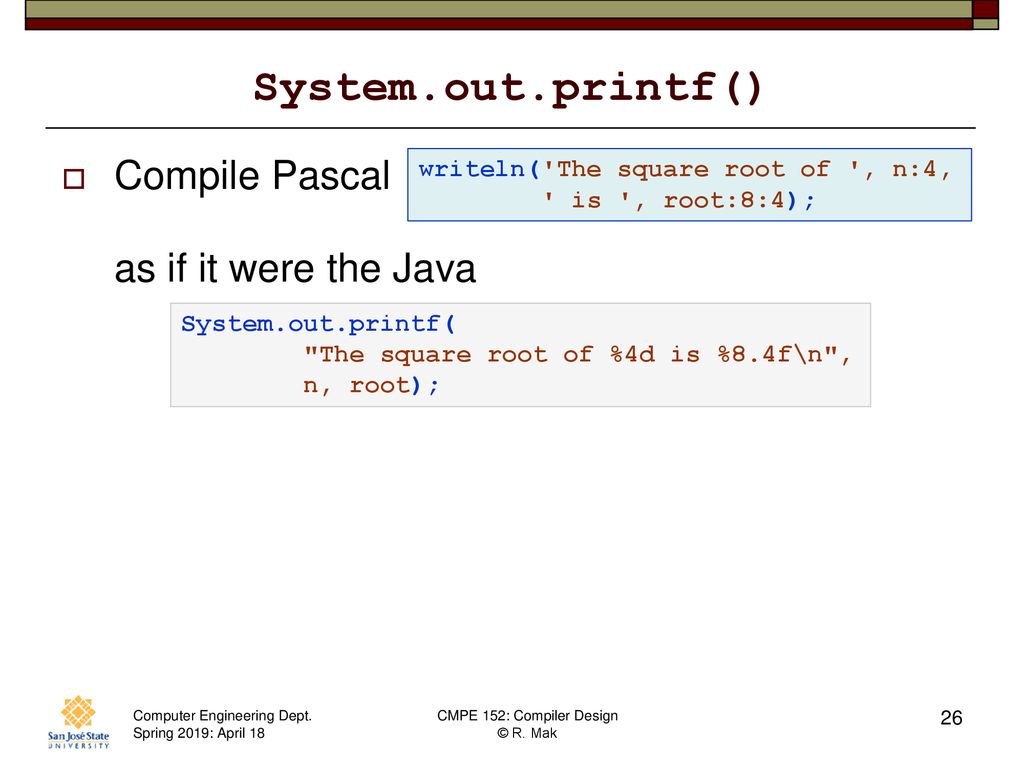 CMPE 152: Compiler Design April 18 Class Meeting - ppt download
