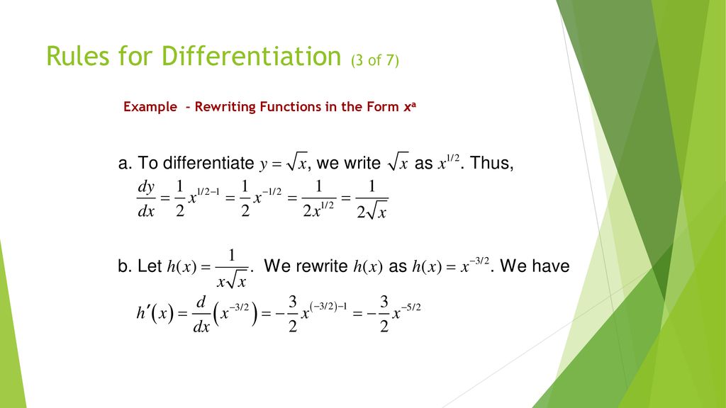 Rules for Differentiation (3 of 7)