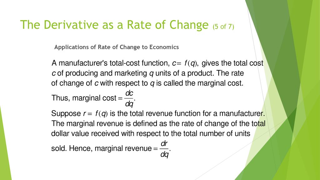 The Derivative as a Rate of Change (5 of 7)