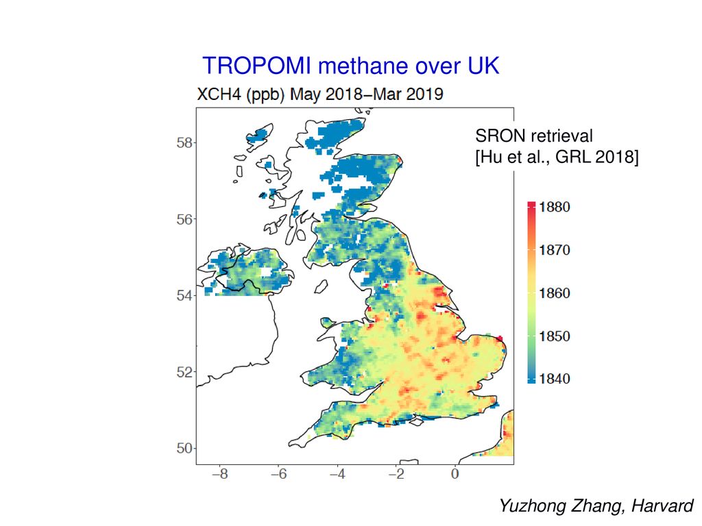 TROPOMI methane over UK