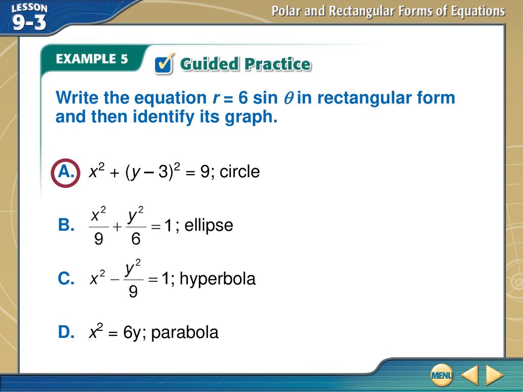 Polar and Rectangular Forms of Equations - ppt download
