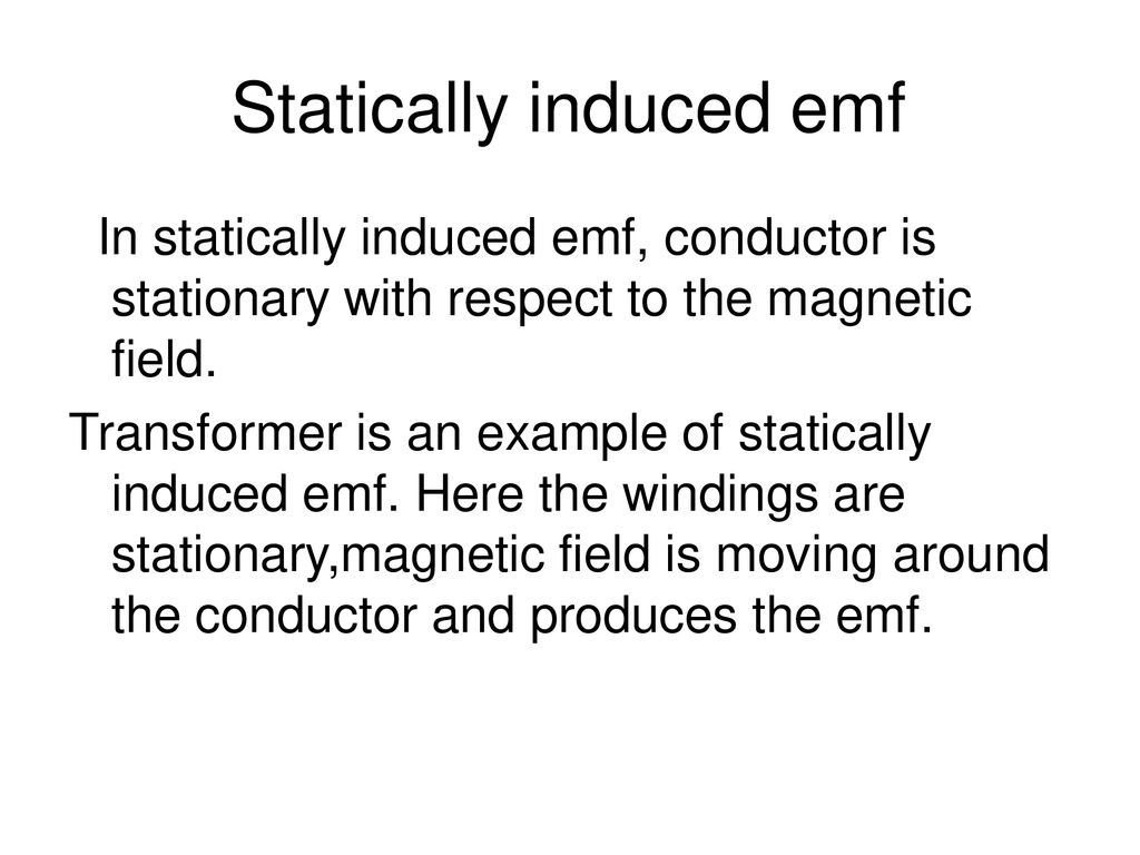 Statically induced emf