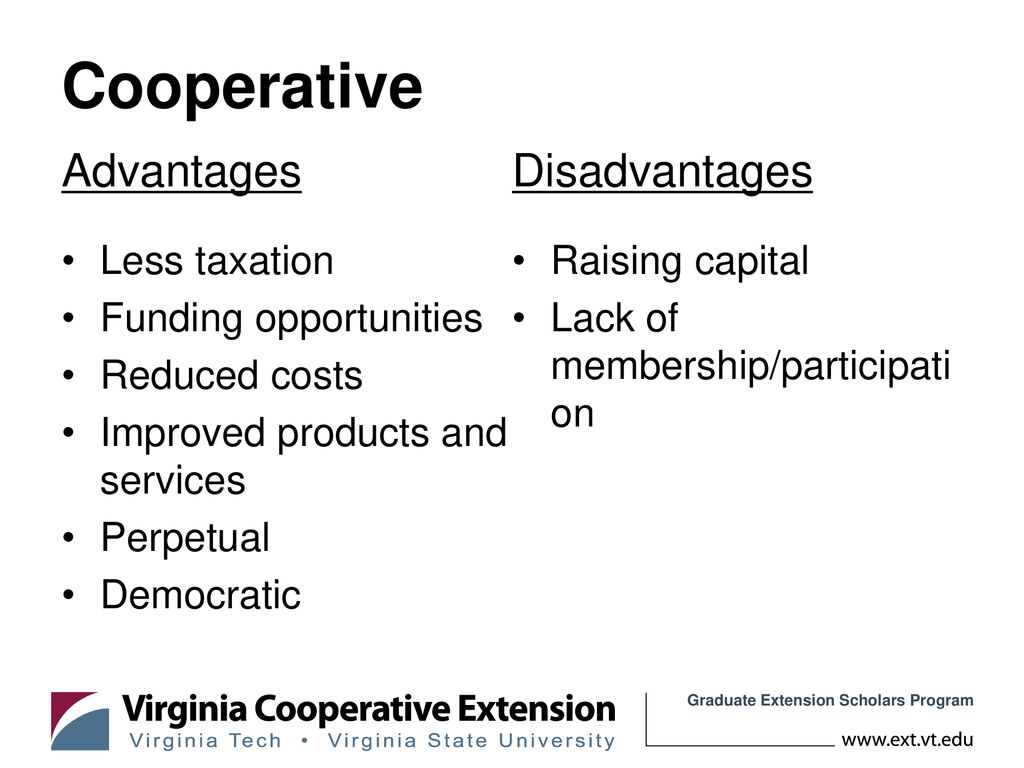 disadvantages of cooperative business