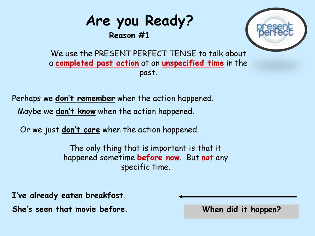 So…let's talk about the FORM of the PRESENT PERFECT TENSE first…OK? - ppt  download