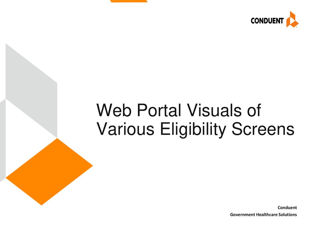 Web Portal Visuals of Various Eligibility Screens